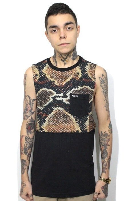 Camiseta Regata Machao Blunt Snake Print Preta - NewSkull