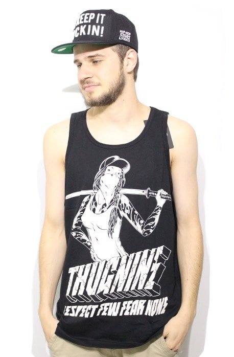Camiseta Regata Thug Nine Katana Preto - NewSkull