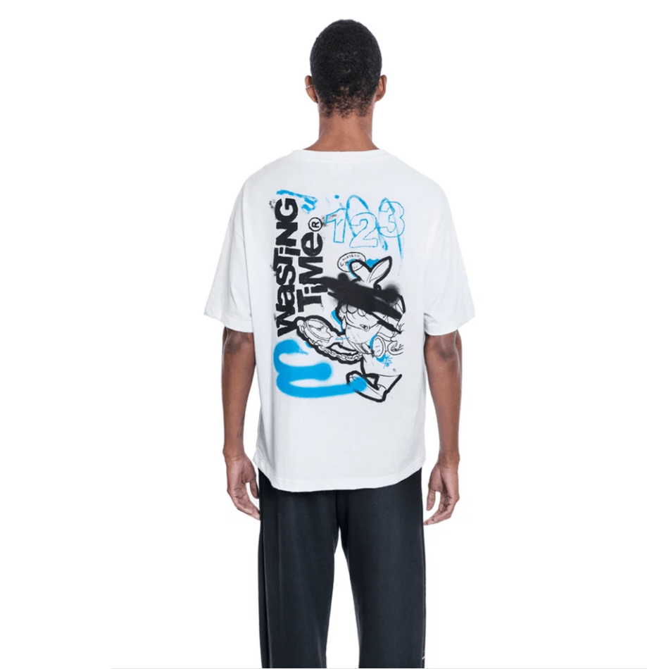 Camiseta Sopro Atrasado Tee Branco/Preto - NewSkull