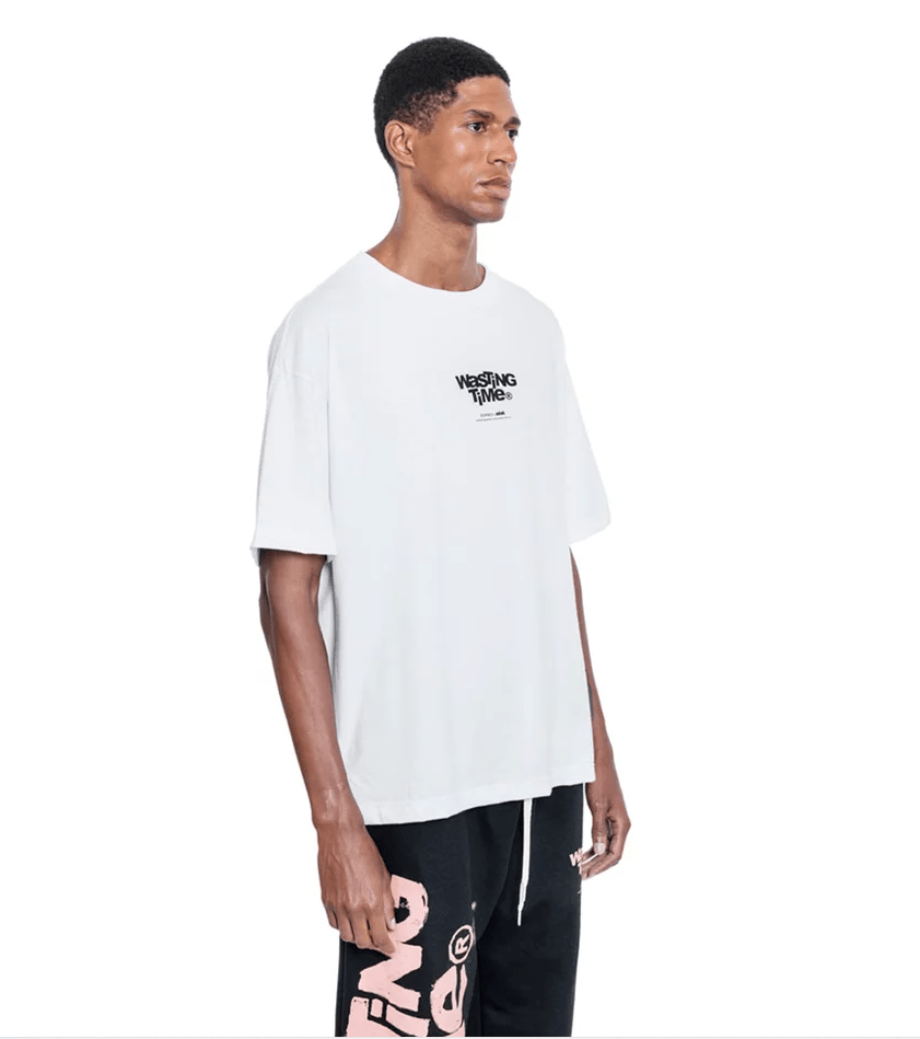 Camiseta Sopro Atrasado Tee Branco/Preto - NewSkull