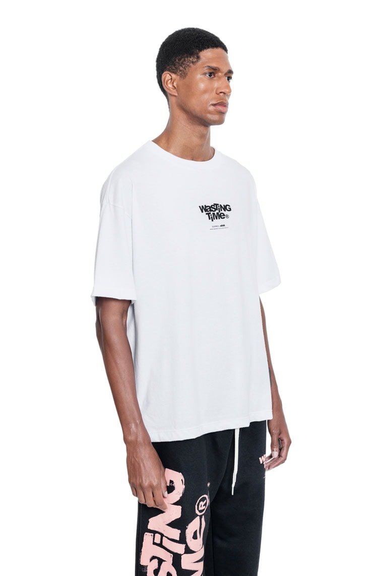 Camiseta Sopro Atrasado Tee Branco/Preto - NewSkull