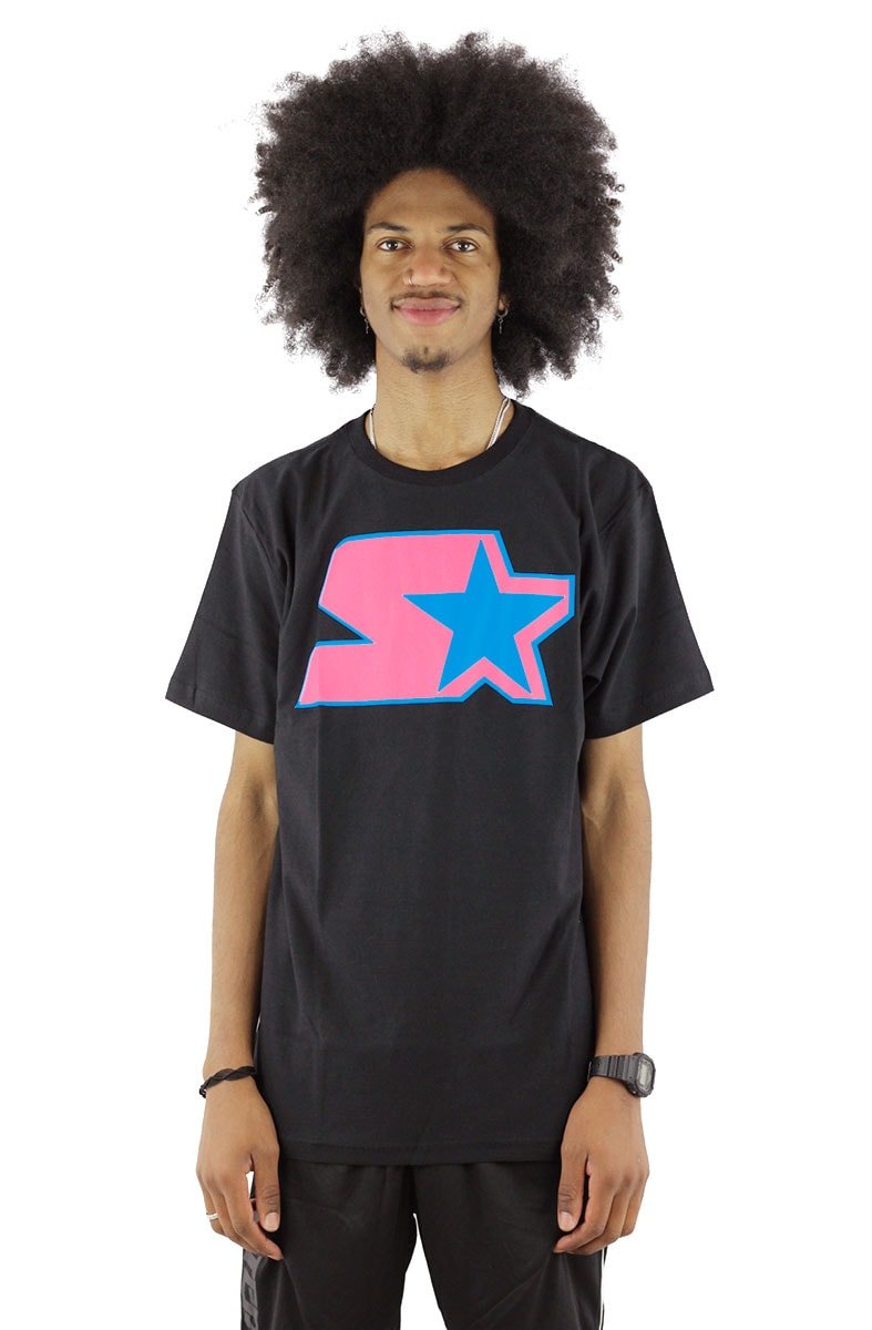 Camiseta STARTER Basic Logo Preta/Rosa - NewSkull