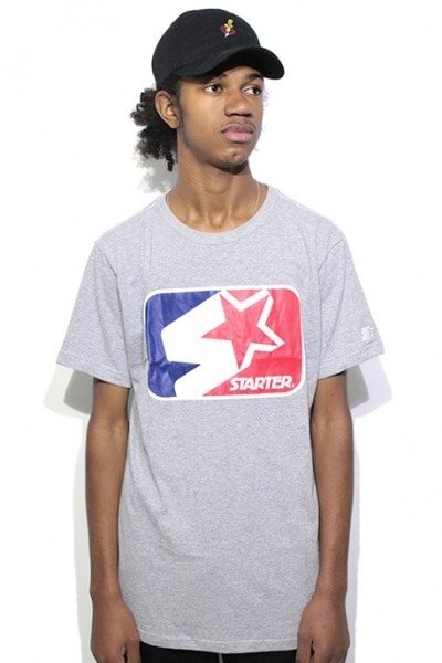 Camiseta Starter Black Label Logo Star Cinza - NewSkull