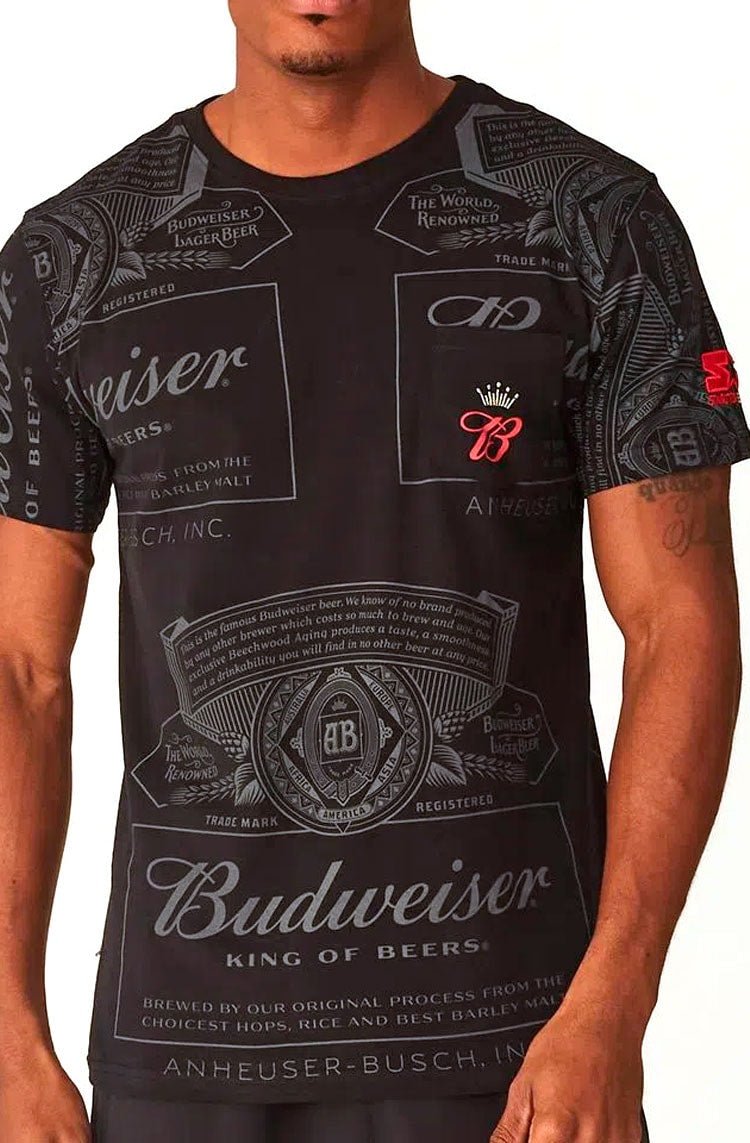 Camiseta Starter Budweiser Preto/Vermelho - NewSkull