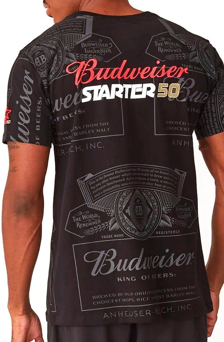 Camiseta Starter Budweiser Preto/Vermelho - NewSkull