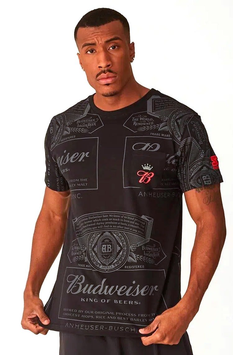 Camiseta Starter Budweiser Preto/Vermelho - NewSkull