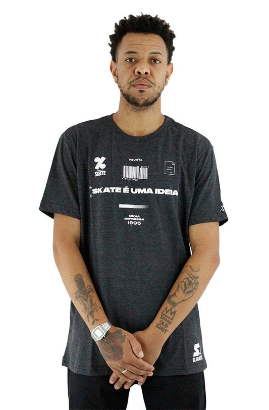 Camiseta Starter Collab Cemporcento Skate Codigo Cinza - NewSkull