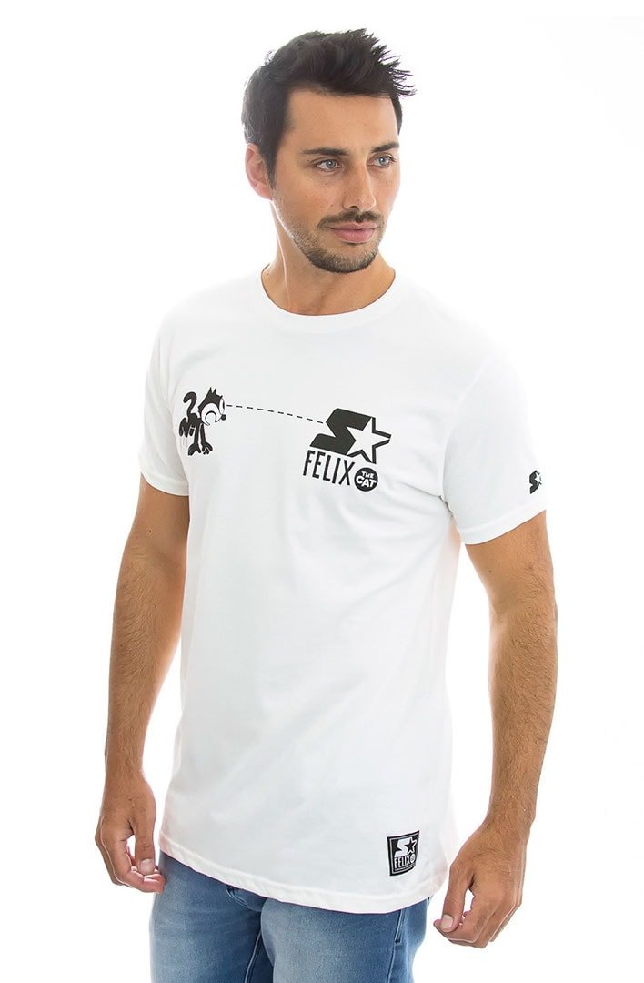 Camiseta STARTER Collab Felix The Cat Branca - NewSkull