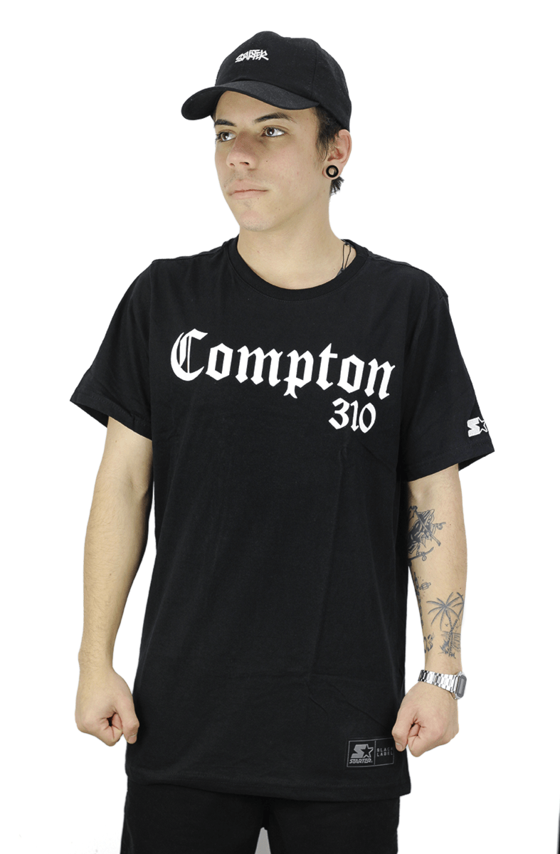 Camiseta Starter Compton Extra Grande Preta - NewSkull