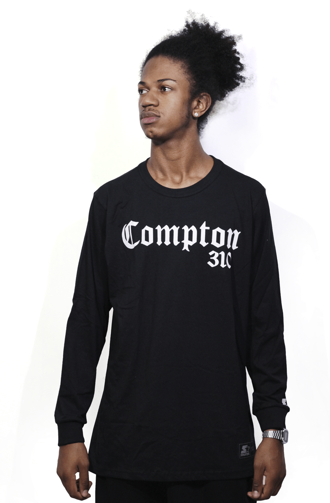 Camiseta Starter Compton Manga Longa Preta - NewSkull