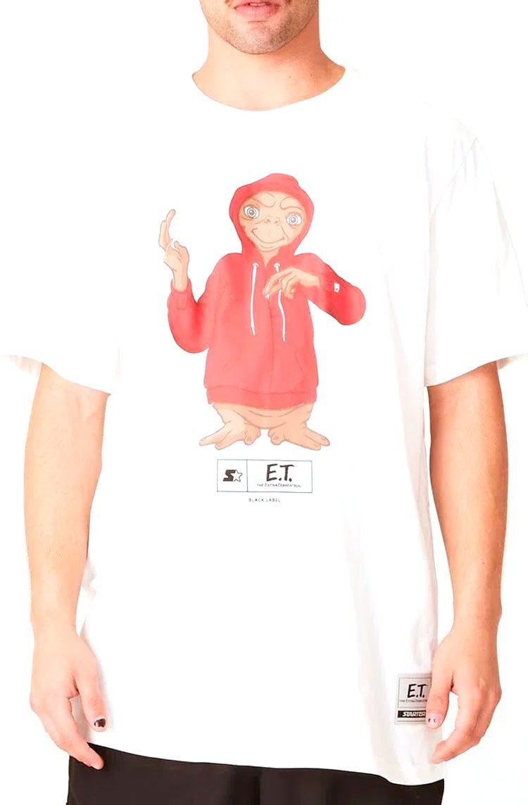 Camiseta Starter E.T. Off White/Vermelho - NewSkull