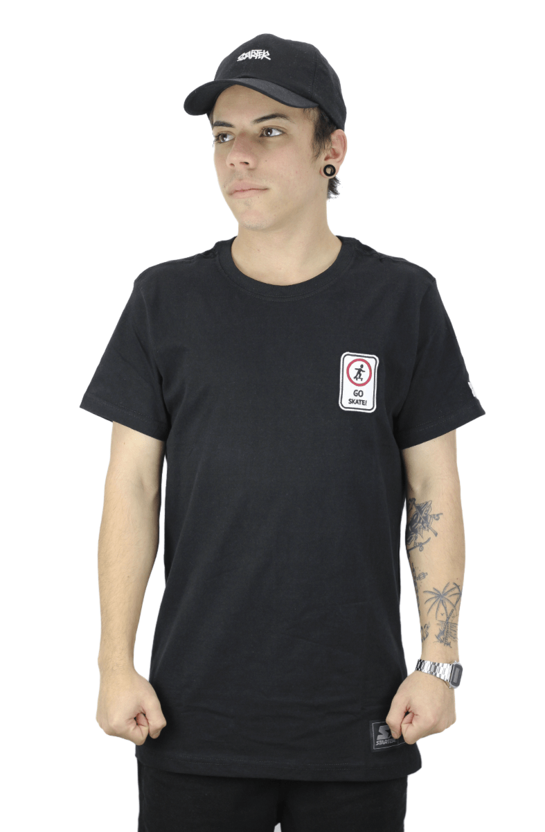 Camiseta Starter Go Skate Preta - NewSkull