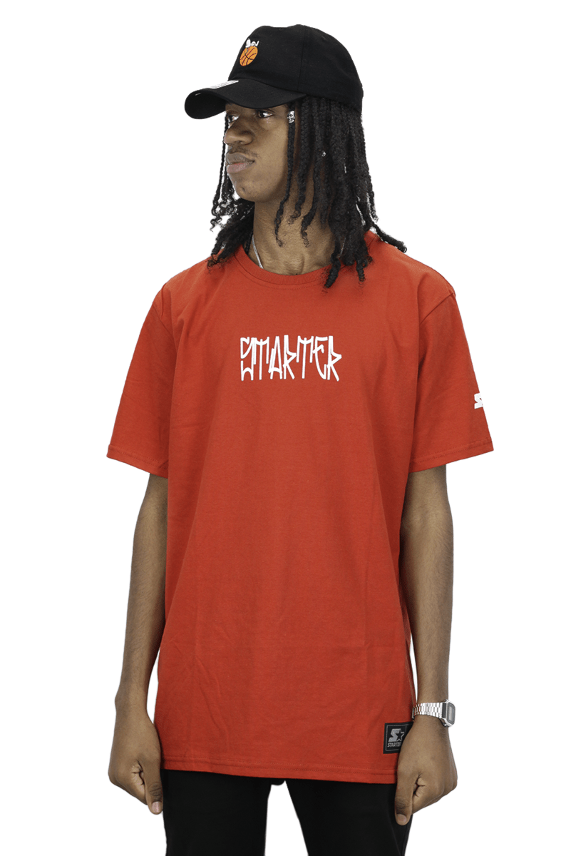Camiseta Starter Letra Pixo Laranja - NewSkull