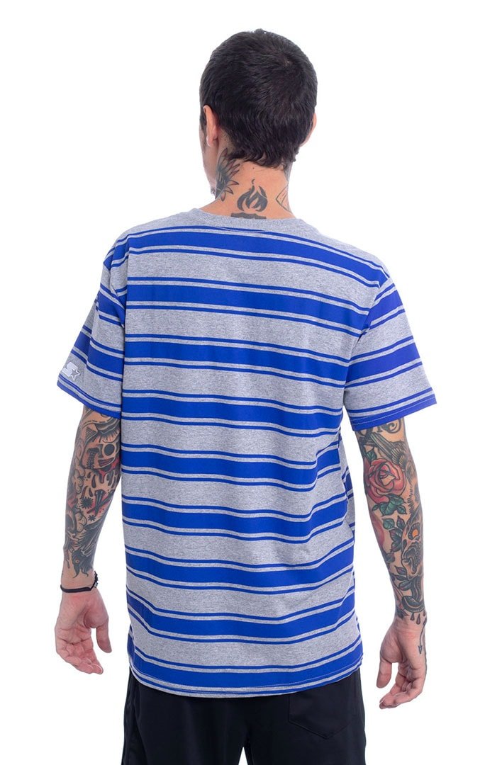 Camiseta STARTER Listrada Cinza/Azul - NewSkull