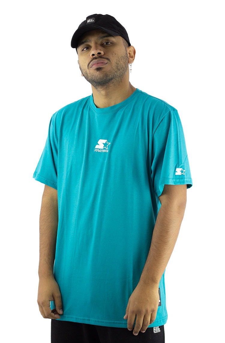 Camiseta Starter Logo Centro Verde/Branca - NewSkull