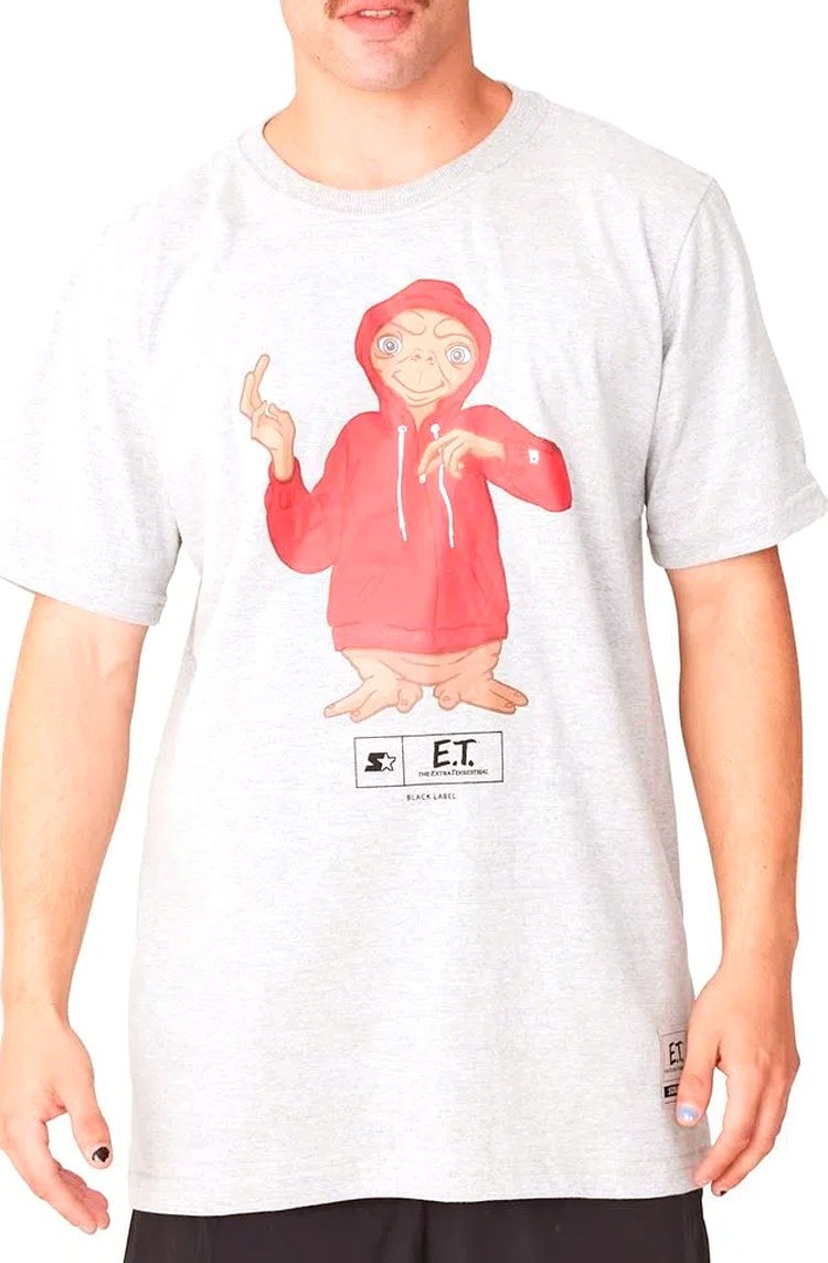 Camiseta Starter Logo E.t. Cinza/Vermelho - NewSkull