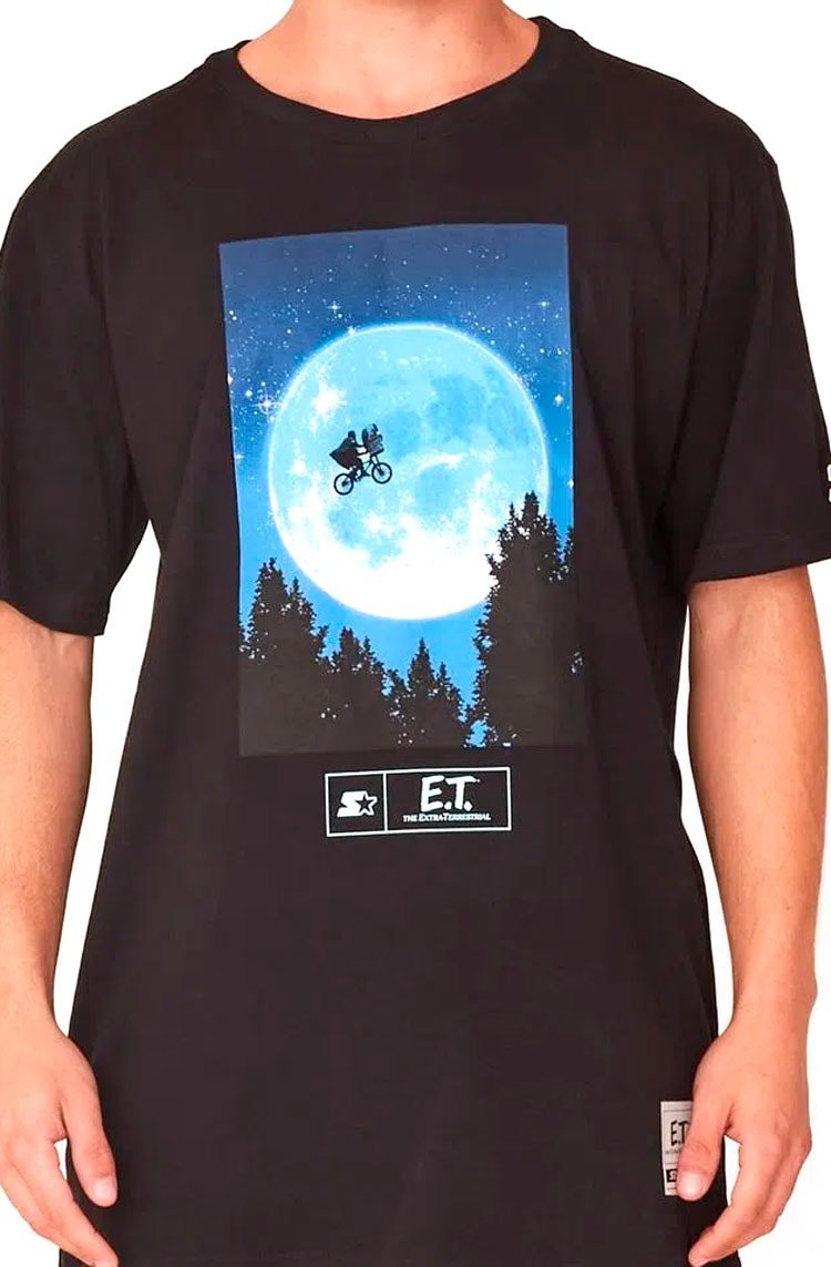 Camiseta Starter Logo E.T. Preto/Azul - NewSkull