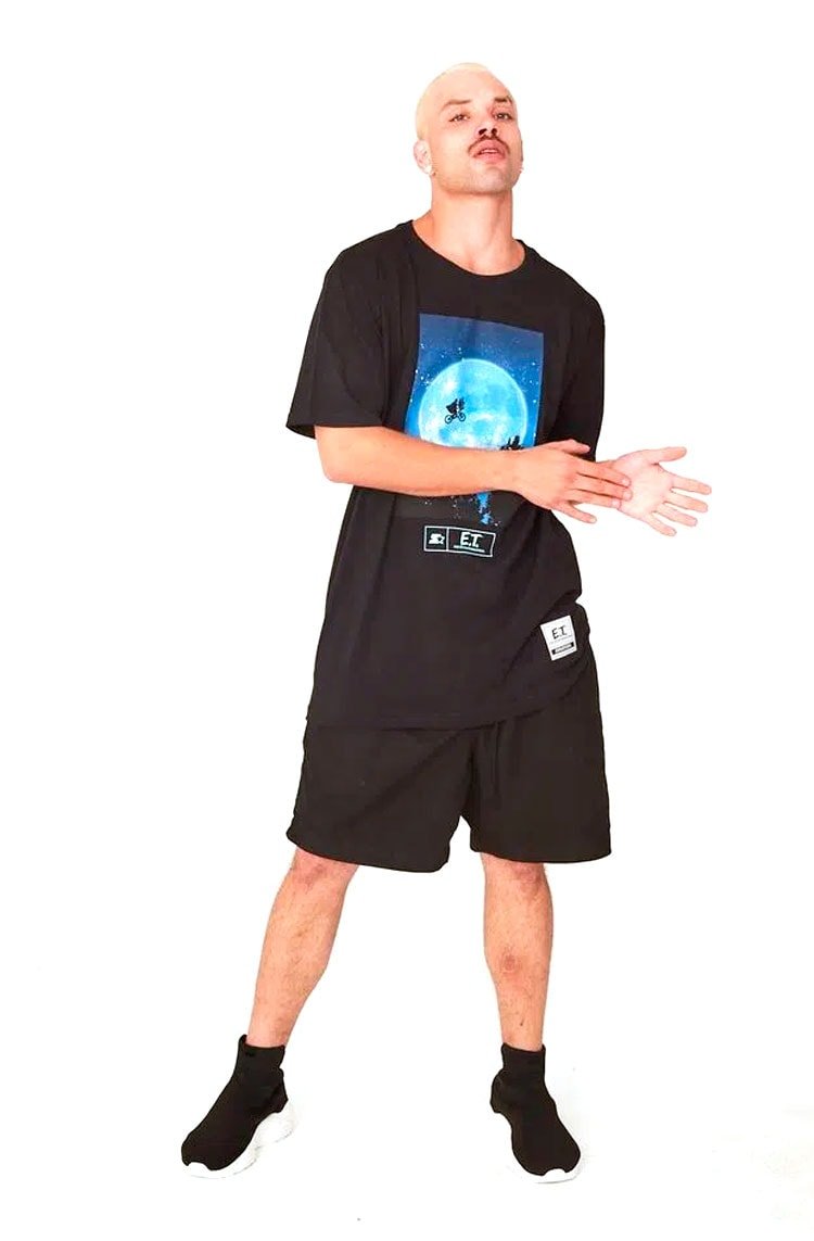 Camiseta Starter Logo E.T. Preto/Azul - NewSkull