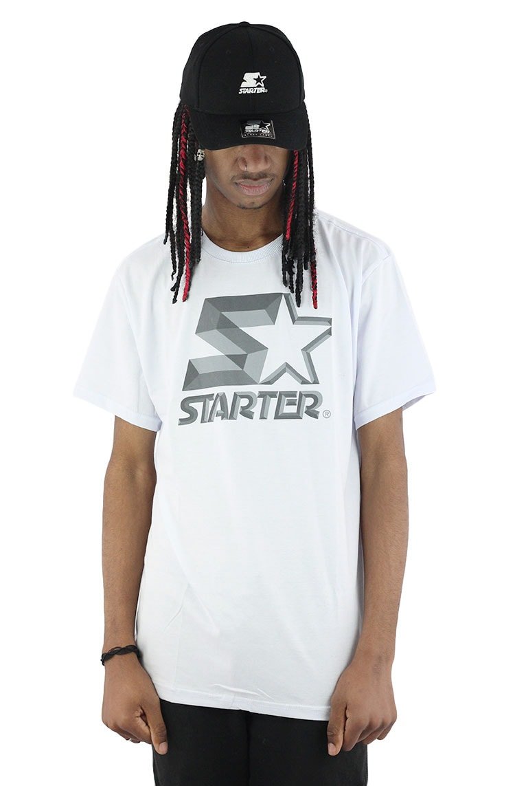 Camiseta Starter Logo Metal Basic Branca - NewSkull