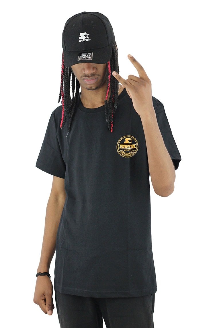 Camiseta Starter Logo Seal Basic Preta - NewSkull