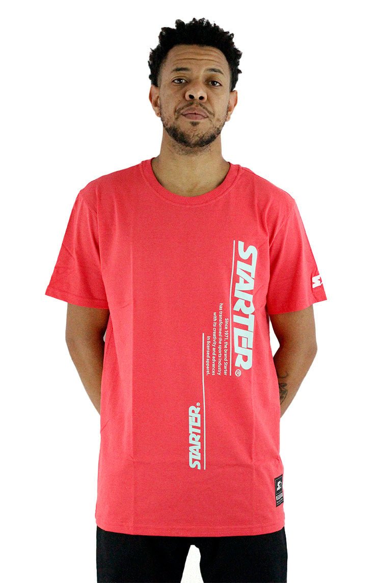 Camiseta Starter Logo Vertical Rosa - NewSkull