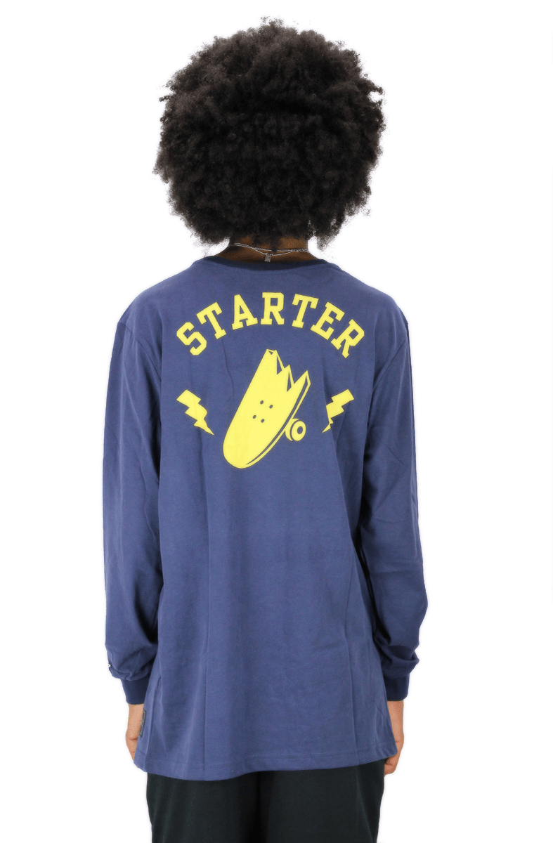 CAMISETA STARTER MANGA LONGA DAMN AZUL - NewSkull