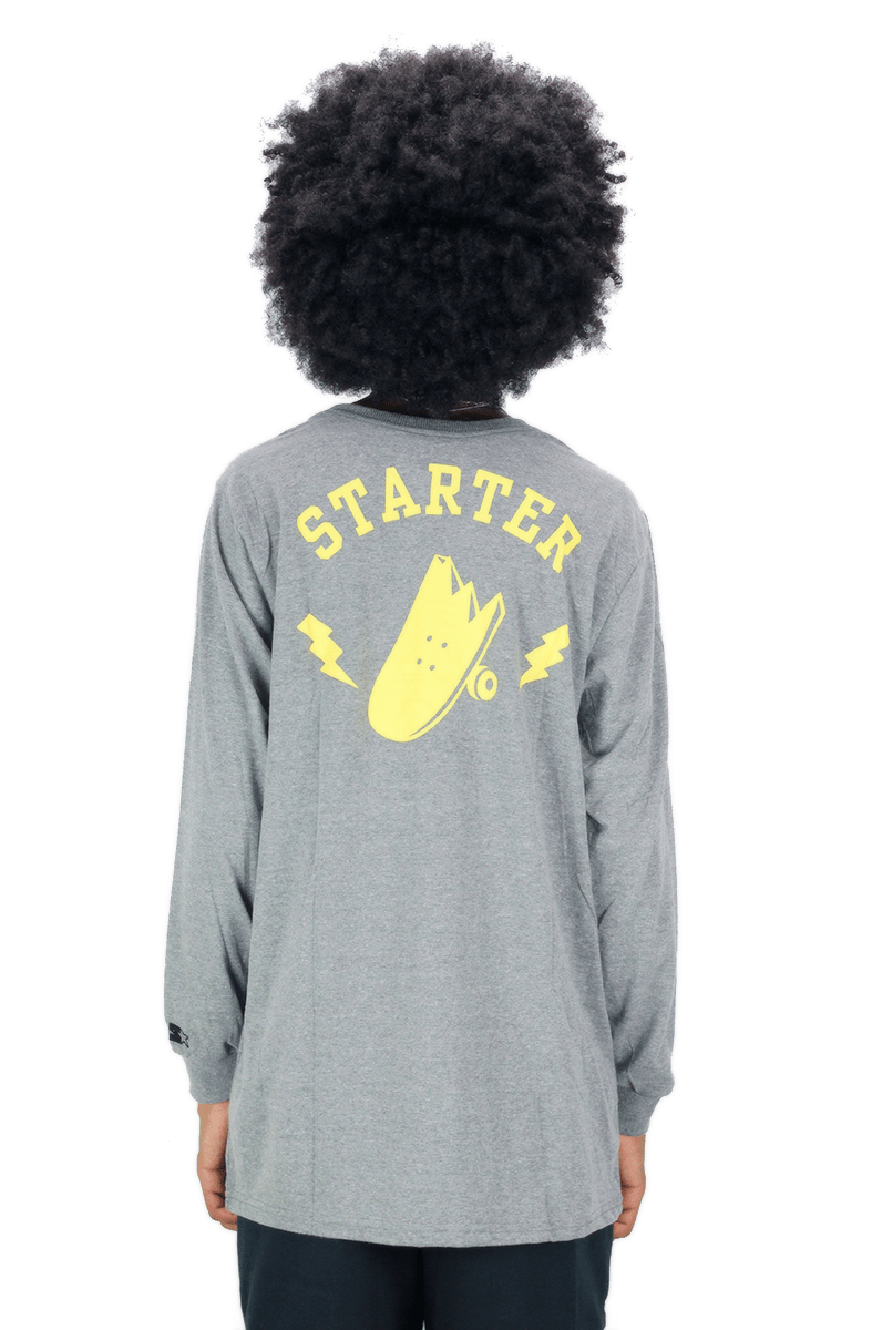 CAMISETA STARTER MANGA LONGA DAMN CINZA - NewSkull