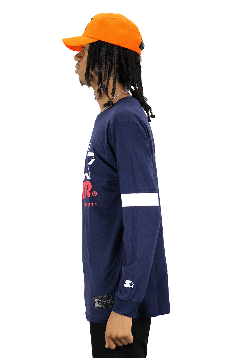 CAMISETA STARTER MANGA LONGA RETRO AZUL - NewSkull