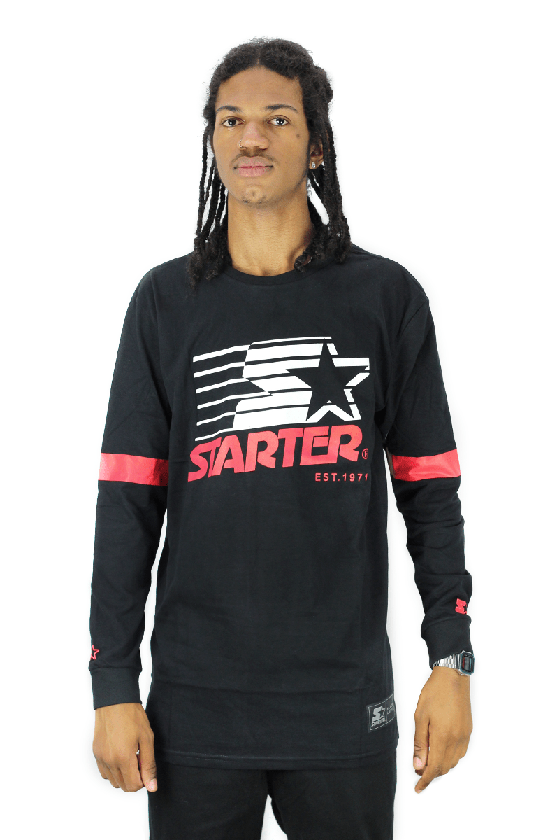 CAMISETA STARTER MANGA LONGA STRIPES PRETO - NewSkull