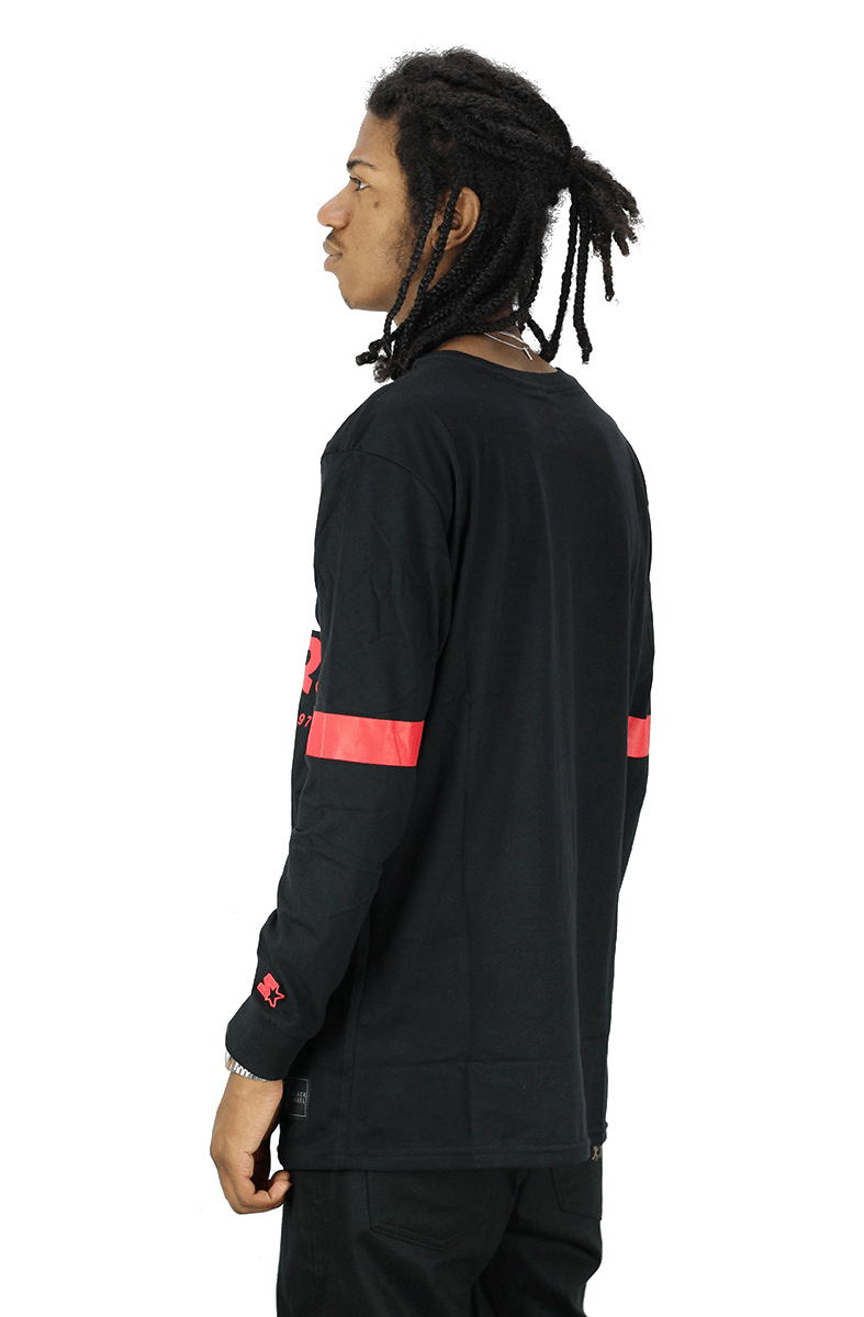 CAMISETA STARTER MANGA LONGA STRIPES PRETO - NewSkull