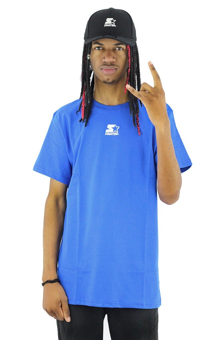 Camiseta Starter Mini Logo Basic Azul - NewSkull