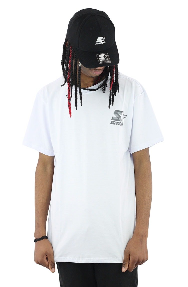 Camiseta Starter Mini Logo Metal Basic Branca - NewSkull