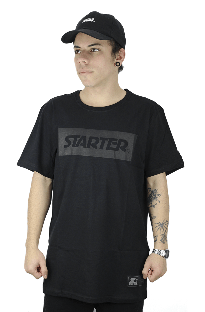 Camiseta Starter Sticker Preta - NewSkull
