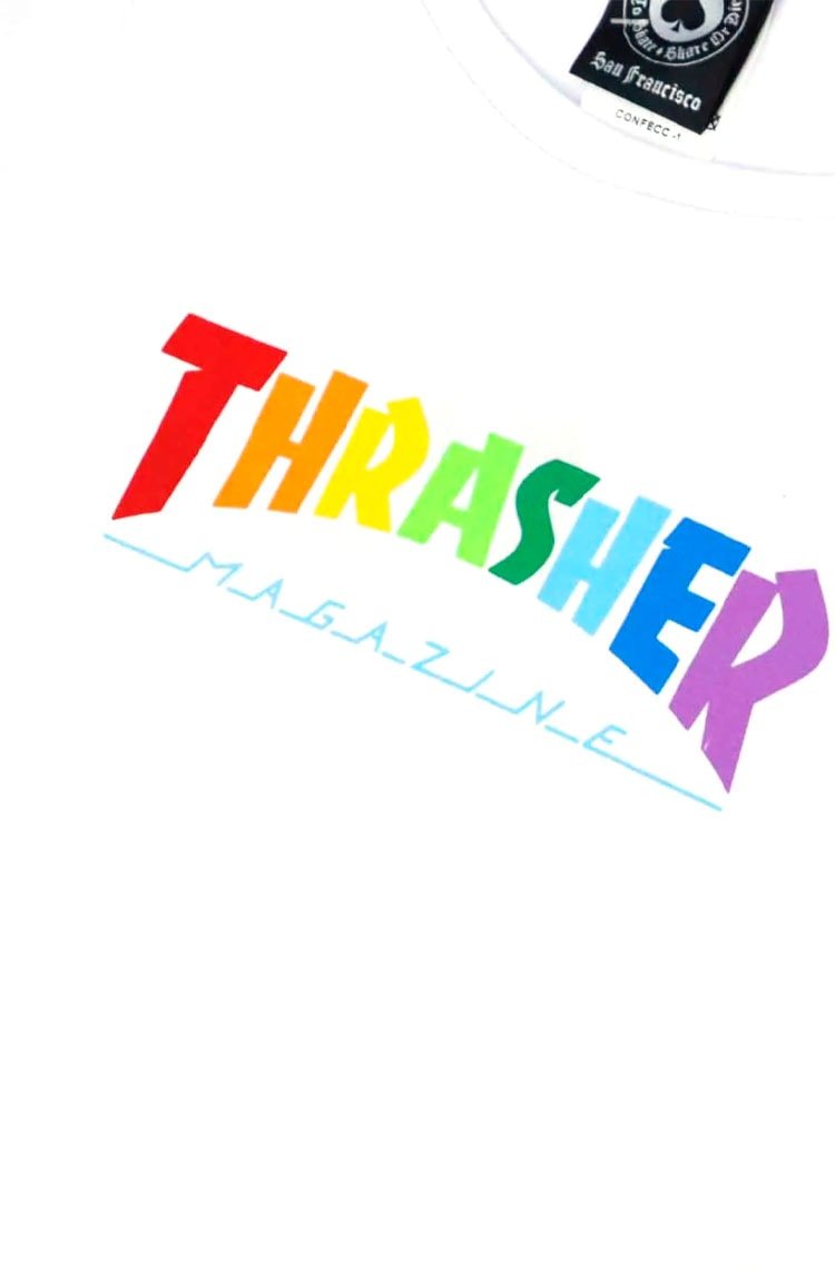 Camiseta Thrasher Feminina Rainbow Mag Branco/Color - NewSkull