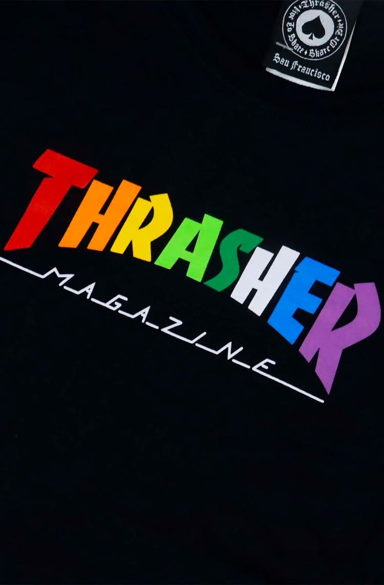 Camiseta Thrasher Feminina Rainbow Mag Preto/Color - NewSkull