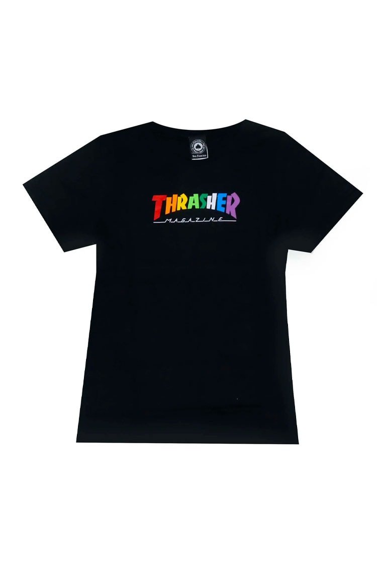 Camiseta Thrasher Feminina Rainbow Mag Preto/Color - NewSkull