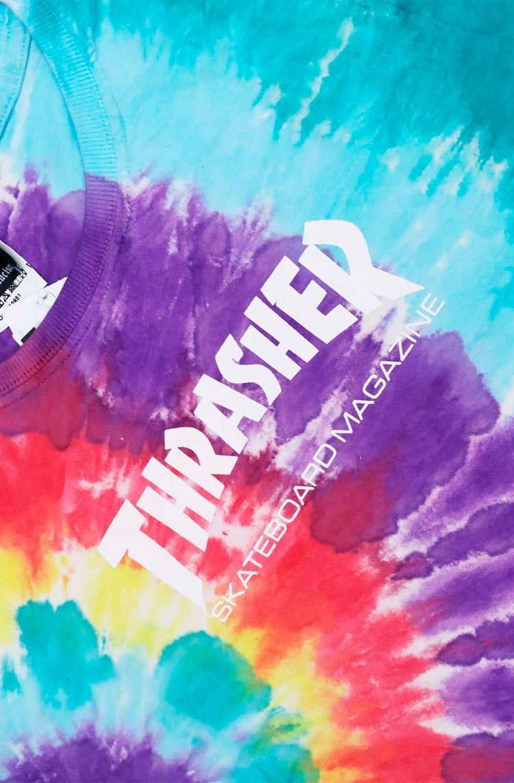 Camiseta Thrasher Feminina Skate Mag Color Tie Dye - NewSkull