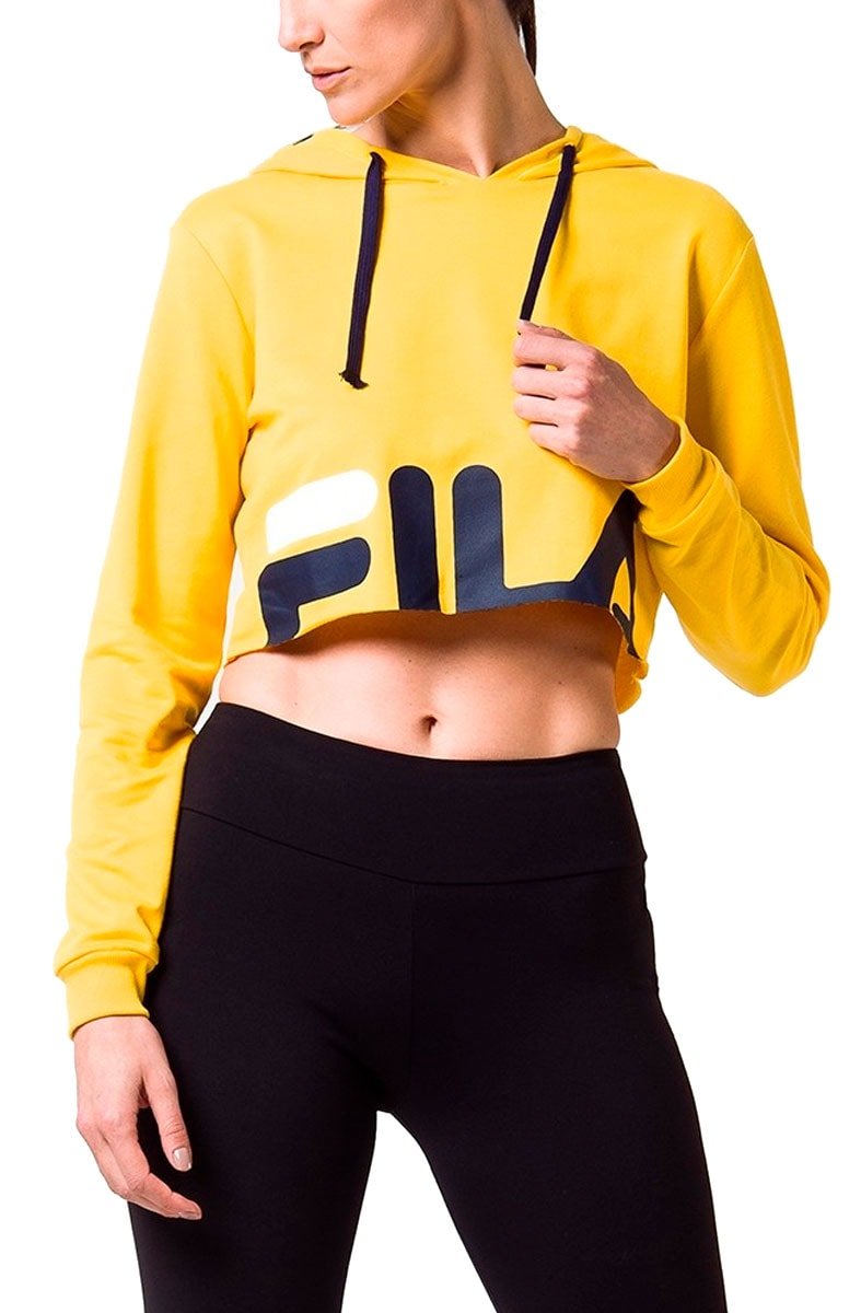 CASACO FILA CROPPED EASE MANGA LONGA FEMININO AMARELO - NewSkull