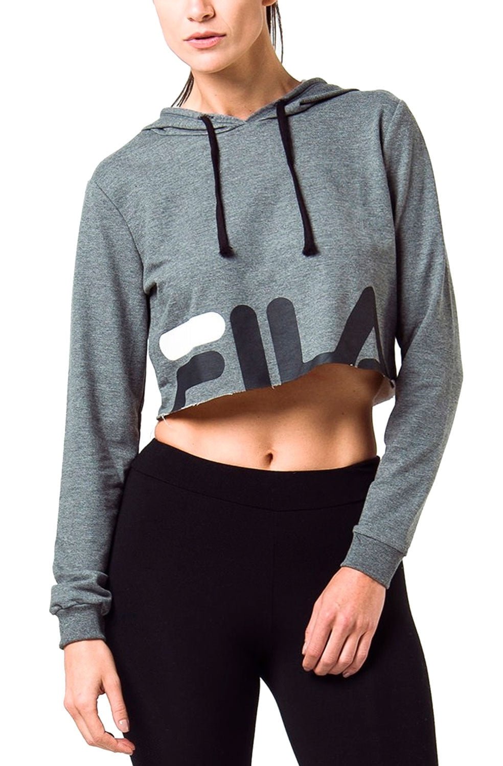 CASACO FILA CROPPED EASE MANGA LONGA FEMININO CINZA - NewSkull