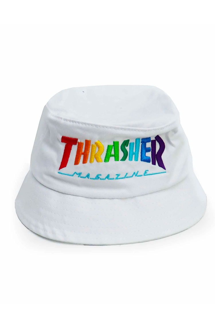 Chapeu Bucket Thrasher Rainbow Mag Branco/Color - NewSkull
