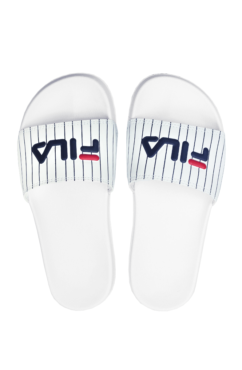 Chinelo Fila Slider Drifter Stripes Feminino Branco - NewSkull