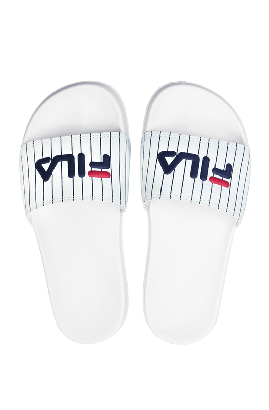 Chinelo Fila Slider Drifter Stripes Feminino Branco - NewSkull