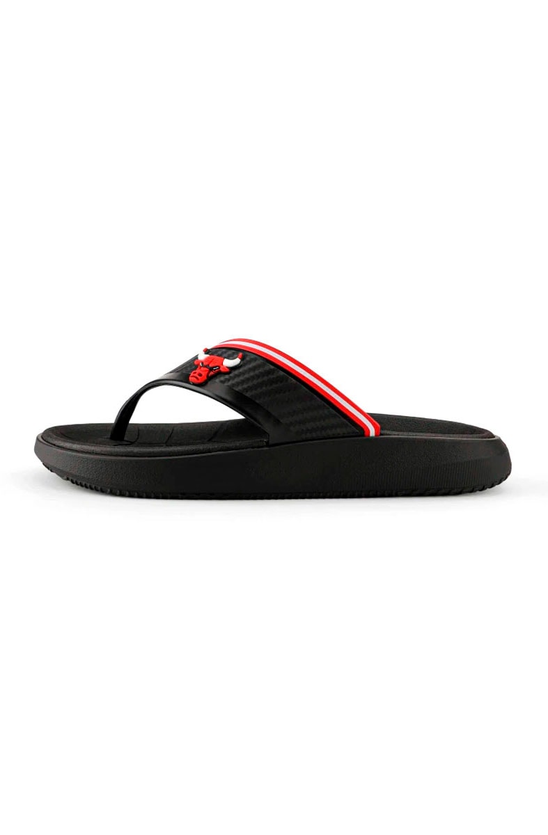 Chinelo Rider Dedo Block Chicago Bulls Preto/Branco/Vermelho - NewSkull