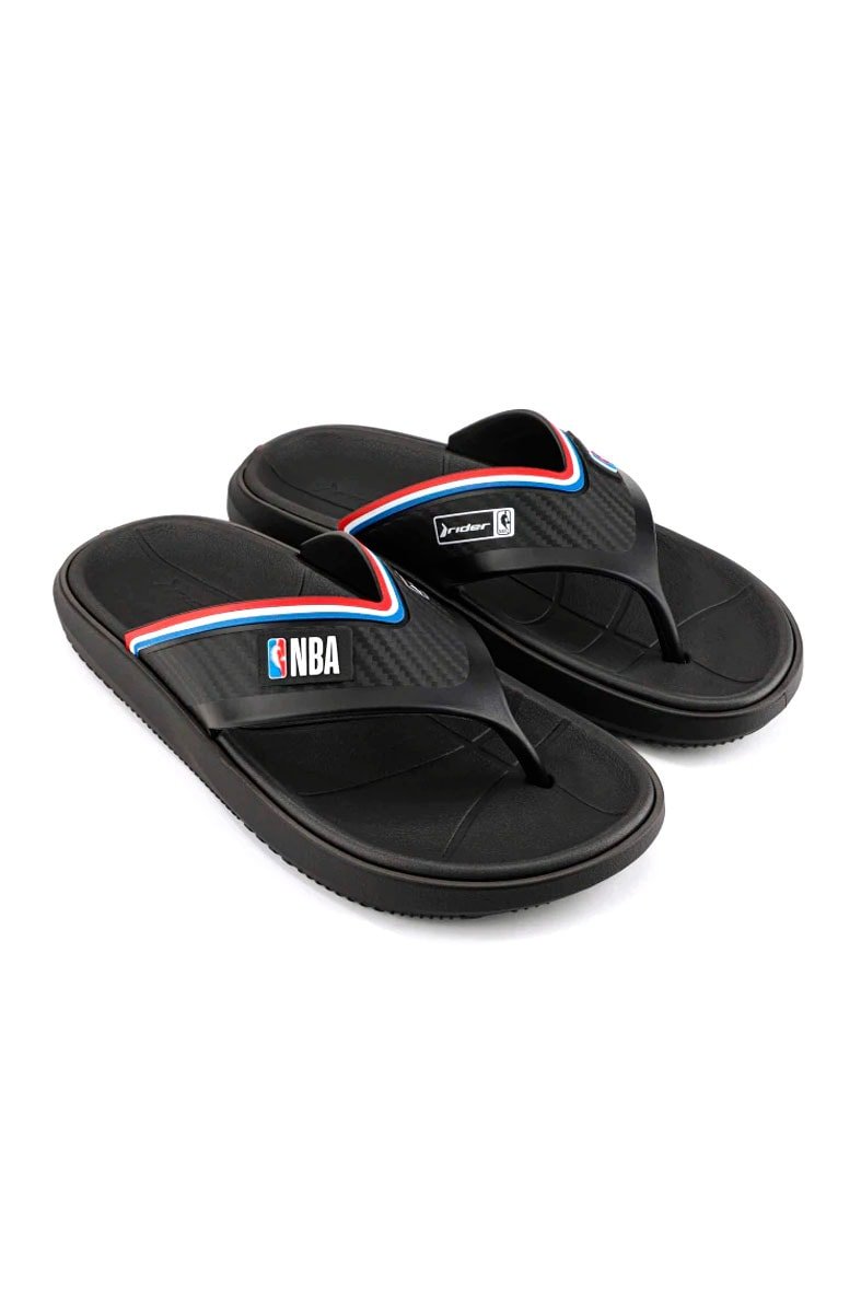 Chinelo Rider Dedo Block NBA Preto/Azul/Vermelho - NewSkull