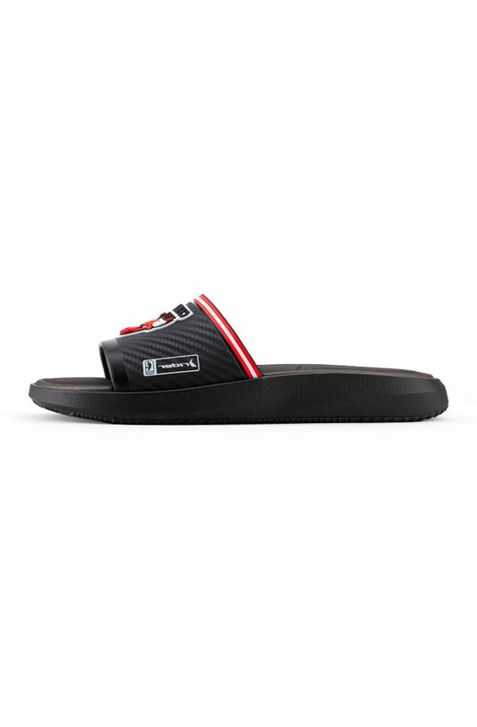 Chinelo Rider Slide Block Chicago Bulls Preto/Branco/Vermelho - NewSkull