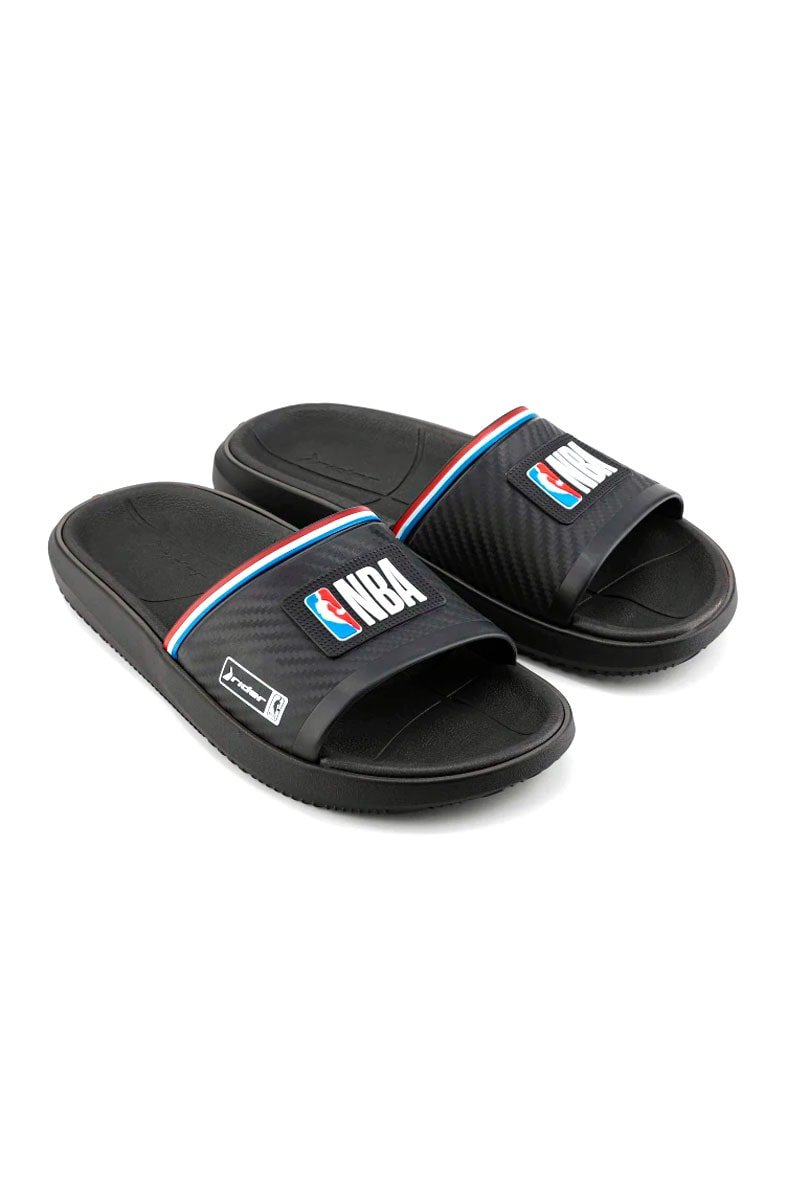 Chinelo Rider Slide Block NBA Preto/Azul/Vermelho - NewSkull