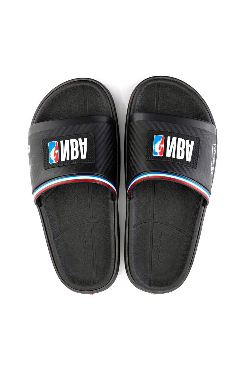 Chinelo Rider Slide Block NBA Preto/Azul/Vermelho - NewSkull