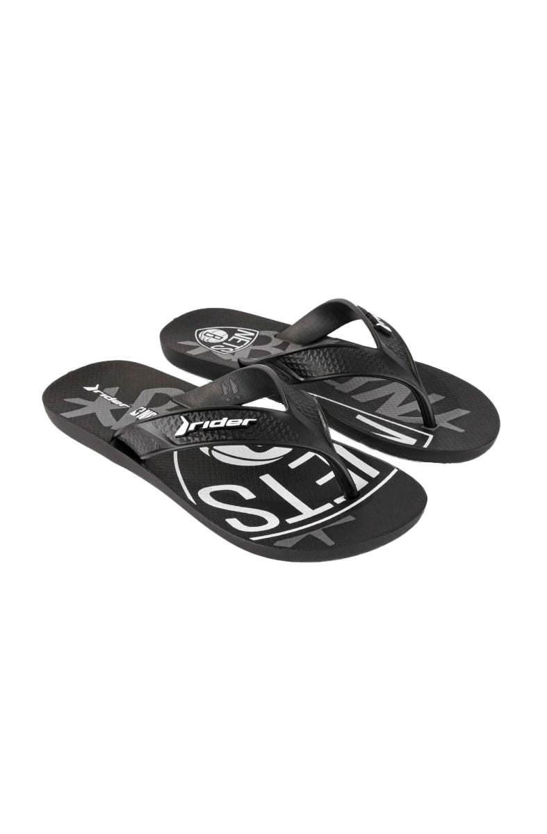 Chinelo Rider Street Bold NBA Brooklyn Nets Preto/Branco - NewSkull