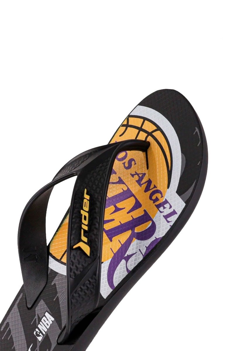 Chinelo Rider Street Bold NBA Los Angeles Lakers Preto/Amarelo - NewSkull