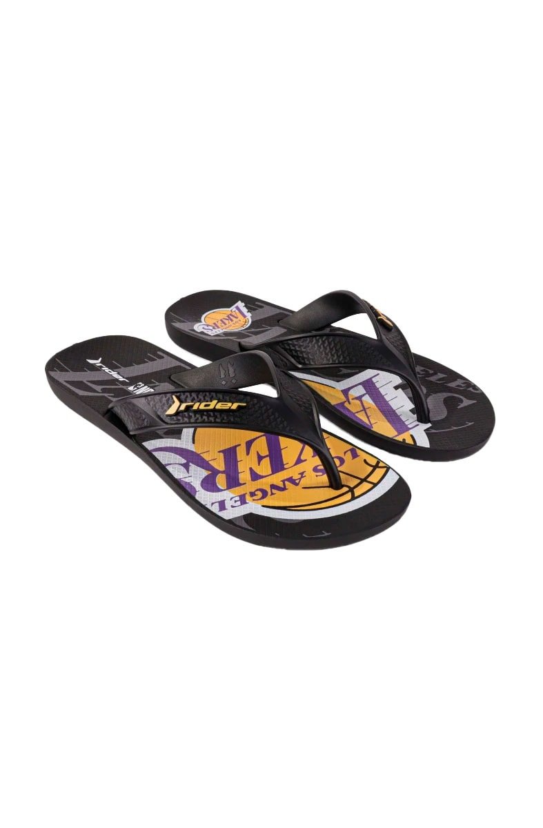 Chinelo Rider Street Bold NBA Los Angeles Lakers Preto/Amarelo - NewSkull